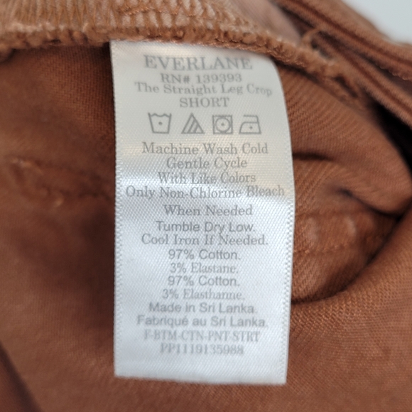 Everlane Straight Leg Crop Twill Pants 2S Brown - Picture 5 of 5